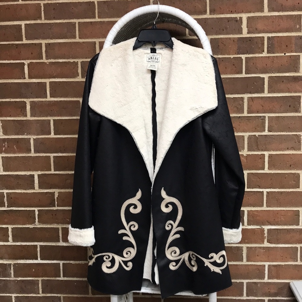 ARIAT WESTERN LEATHER-LOOK JACKET WITH EMBROIDERY